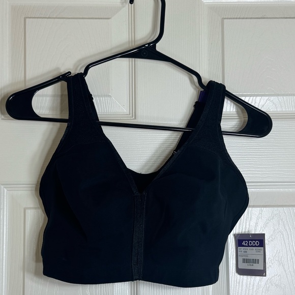 NWT Catherines Intimates Bra 42DDD Black Cotton Spandex Wireless Comfort Support - Picture 1 of 10